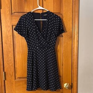 Express Black and White Fit and Flare Mini Dress❤️